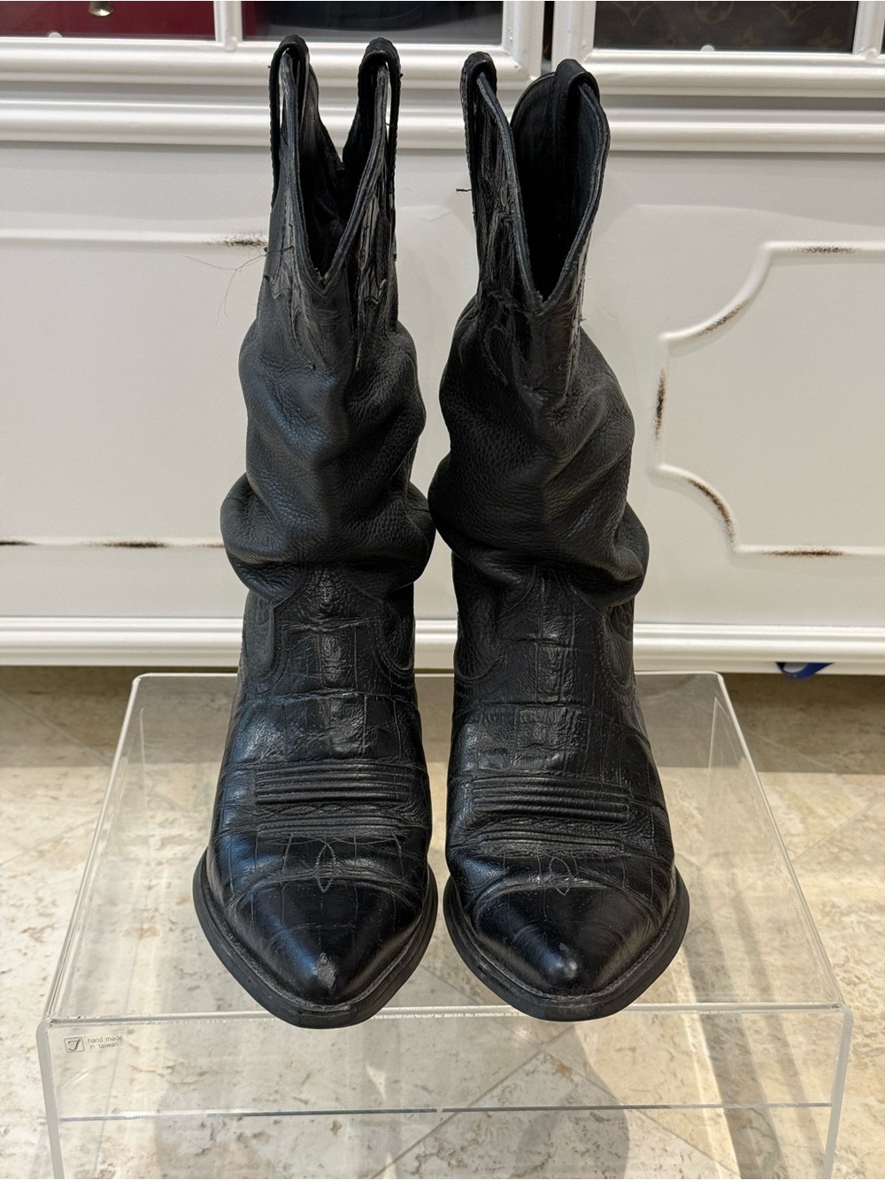 Ariat Black Slouchy Pointed Toe Western Heeled Boots